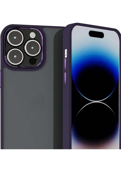 iPhone 15 Pro Uyumlu Kamera Mercek Korumalı Şeffaf Kenarları Renkli Try Silikon Kılıf
