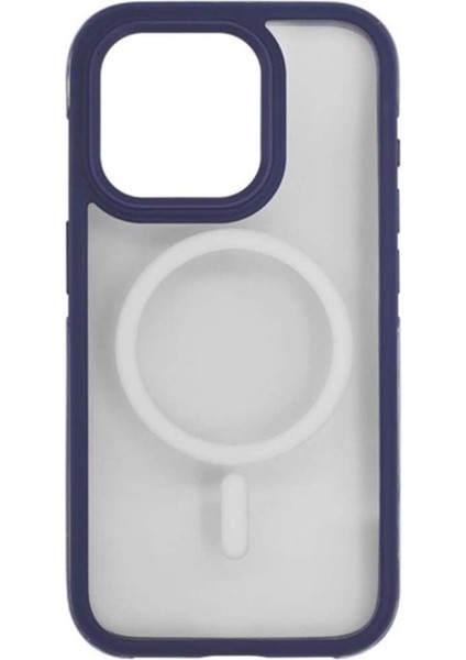 iPhone 15 Pro Uyumlu Magsafe Kenarları Renkli Kamera Korumalı Şeffaf Line Silikon Kılıf