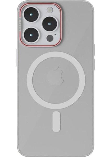 iPhone 15 Pro Max Uyumlu Metal Mıknatıslı Standlı Magsafe Ince Sert Paris Silikon Kılıf