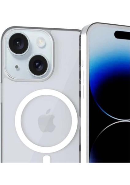 iPhone 15 Uyumlu Magsafe Özellikli Transparan Mat Kamera Ekran Korumalı Toledo Silikon Kılıf modelleri