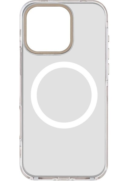 iPhone 16 Pro Uyumlu Kilitleme Mekanizmalı Magsafe Şeffaf Renkli Tyga Silikon Kılıf