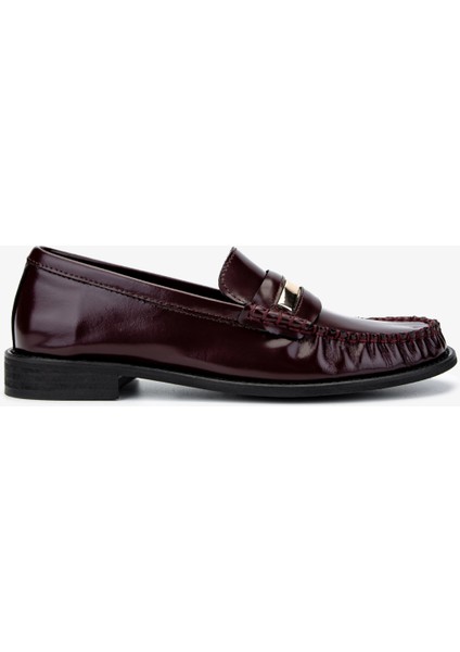 Kadın Bordo Loafer Ayakkabı 937 Mng-09 Bn Ayk SK24-25 Bordo Acma