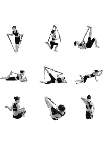 Sekiz Kademeli Pilates Bandı Direnç Bandı Yoga Lastiği Esneme Kayışı fiyatları