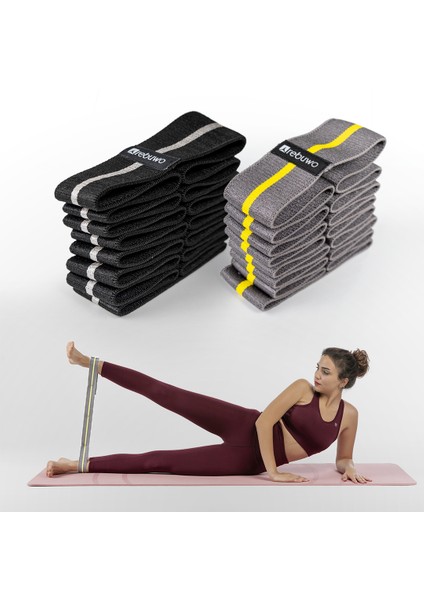 Sekiz Kademeli Pilates Bandı Direnç Bandı Yoga Lastiği Esneme Kayışı