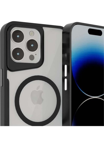 iPhone 15 Pro Uyumlu Magsafe Kamera Korumalı Renkli Şeffaf Ince Horizon Silikon Kılıf
