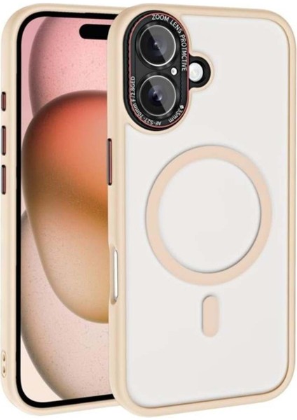 iPhone 16 Plus Uyumlu Kamera Lens Korumalı Magsafe Özellikli Transparan Sonic Silikon Kılıf