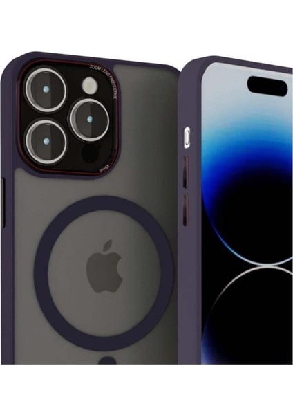 iPhone 15 Pro Max Uyumlu Kamera Lens Korumalı Magsafe Transparan Sonic Silikon Kılıf