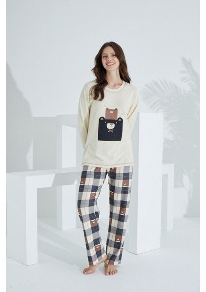 %100 Pamuk Uzun Kol Kadın Pijama Takımı 98411 fırsatları