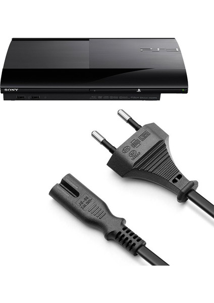 Pop Konsol Playstation 3 Süper Slim Güç Kablosu 1.5m Ps3 Süper Slim Kasa Uyumlu Ps3 Kablo