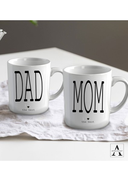 Kişiye Özel Mom And Dad Tasarımlı 2'li Hediye Kupa Bardak fiyatları