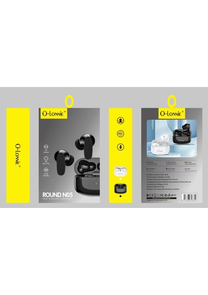 O-Lonnie Round N05 Beyaz Ios Android Uyumlu Kablosuz Bluetooth Kulaklık