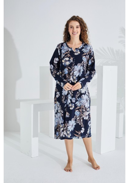 %100 Pamuk Uzun Kol Kadın Elbise Gecelik 91307 fiyatları