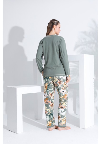 Pamuk Uzun Kol Kadın Pijama Takımı 98234