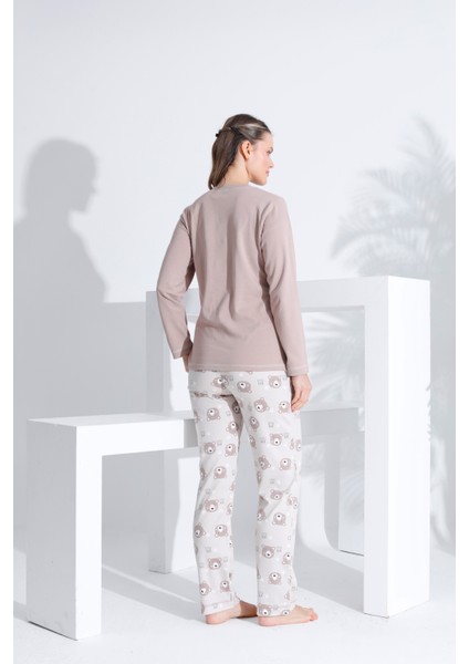 Pamuk Uzun Kol Kadın Pijama Takımı 98233