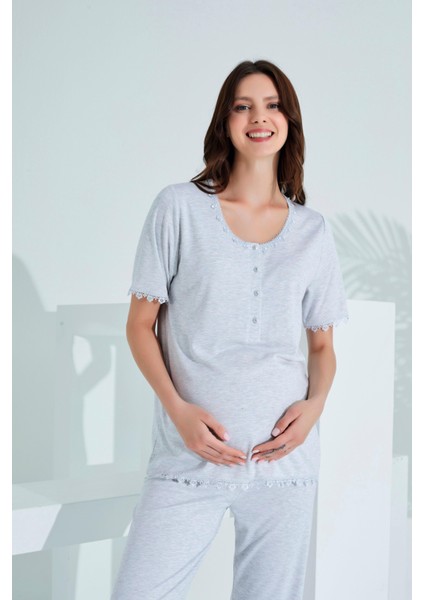 Bambu Dantel Detaylı Hamile Lohusa Pijama Takım 30241-30245