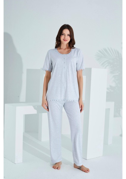 Bambu Dantel Detaylı Hamile Lohusa Pijama Takım 30241-30245