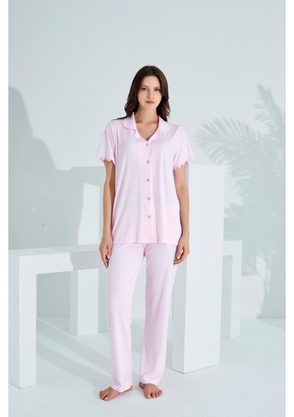 Bambu Boydan Düğmeli Hamile Lohusa Pijama Takım 30201-30205