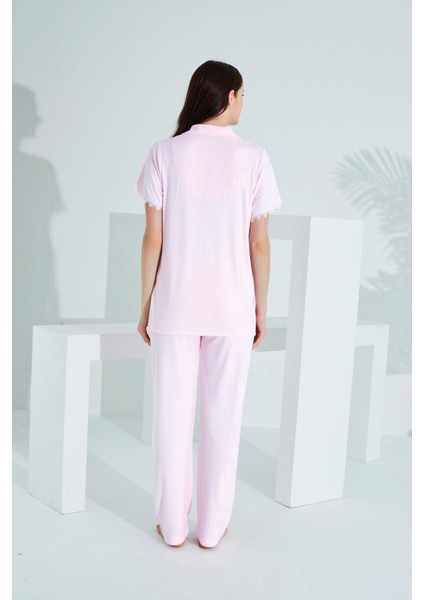 Bambu Boydan Düğmeli Hamile Lohusa Pijama Takım 30201-30205