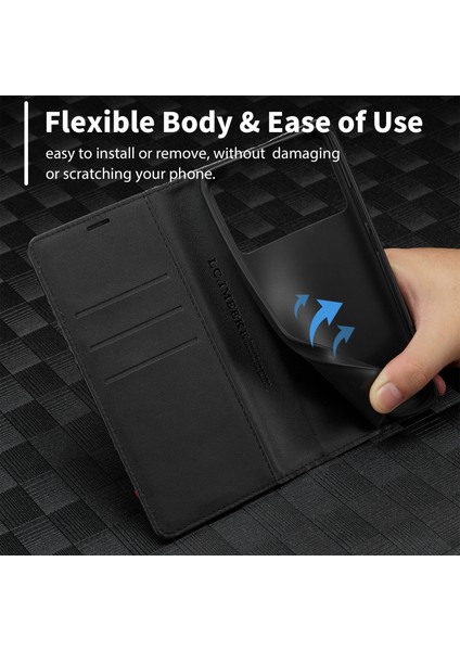Xiaomi Poco X6 Pro 5g Pu Deri Karbon Fiber Doku Standı Folyo Telefon Kapağı (Yurt Dışından)