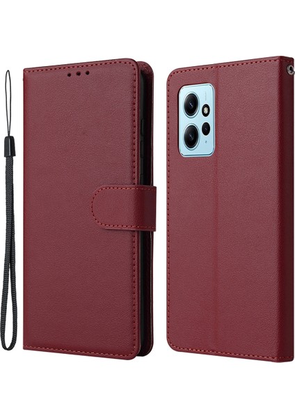 Xiaomi Redmi Note 12 4g Tam Koruma Pu Deri Çevirme Tasarım Telefon Kapağı (Yurt Dışından)