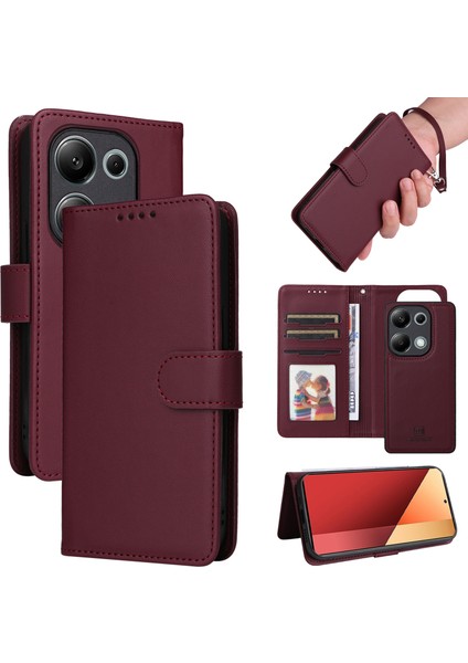Xiaomi Redmi Note 13 Pro 4g / Poco M6 Pro 4g Manyetik Çıkarılabilir Deri Telefon Kapağı (Yurt Dışından)