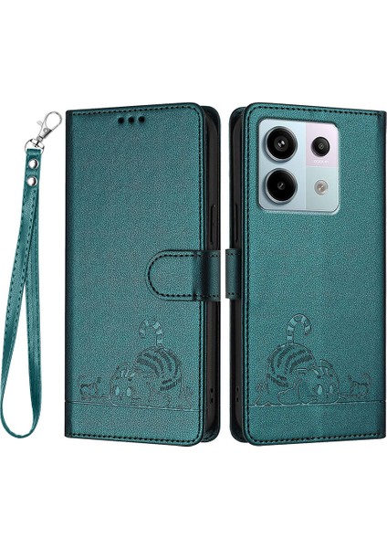 Xiaomi Redmi Note 13 Pro 5g / Poco X6 5g El Kayışı ile Deri Telefon (Yurt Dışından)