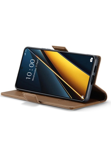 Xiaomi Poco X6 Pro 5g Rfıd Engelleme Telefon Deri Kapak (Yurt Dışından)