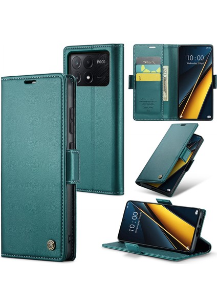 Xiaomi Poco X6 Pro 5g Rfıd Engelleme Telefon Deri Kapak (Yurt Dışından)