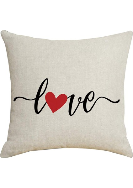 4 Adet Aşk Keten Dekoratif Minder Örtüsü 45X45CM Romantik Gün Hediyesi Desen Yastık Kılıfı Oturma Odası Yatak Için,наволочка (Yurt Dışından)