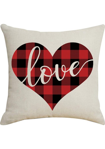 4 Adet Aşk Keten Dekoratif Minder Örtüsü 45X45CM Romantik Gün Hediyesi Desen Yastık Kılıfı Oturma Odası Yatak Için,наволочка (Yurt Dışından)