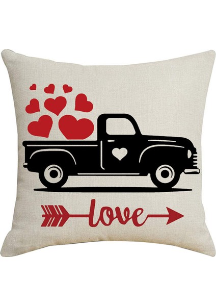 4 Adet Aşk Keten Dekoratif Minder Örtüsü 45X45CM Romantik Gün Hediyesi Desen Yastık Kılıfı Oturma Odası Yatak Için,наволочка (Yurt Dışından)