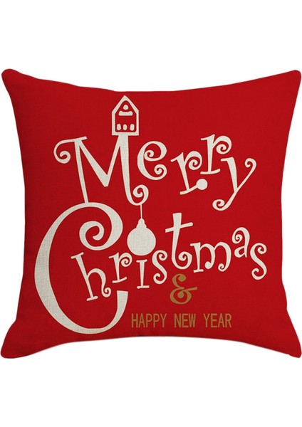 Noel Yepyeni Yastık Kılıfı Noel Baba Kare Ev Dekor Keten Yastık Kılıfı Yastık Kapakları Kanepe Araba Hediye Için 45X45 cm A,наволочка (Yurt Dışından)