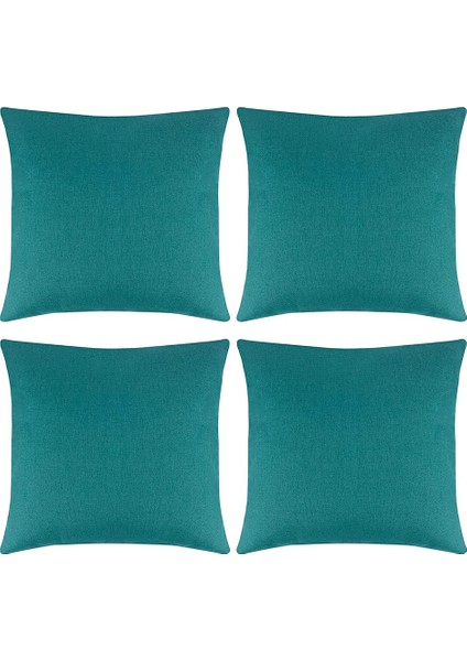 4'lü Paket Açık Su Geçirmez Kırlent Kapakları Dekoratif Bahçe Yastık Kılıfları Kare Yastık Kılıfı 18 x 18 Inç,наволочка (Yurt Dışından)