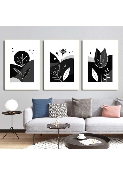 Matisse - Boho - Art Deco - Soyut - Doğa ( 3 Lü Çerçevesiz ) Poster - Afiş - Tablo KR2C01002/