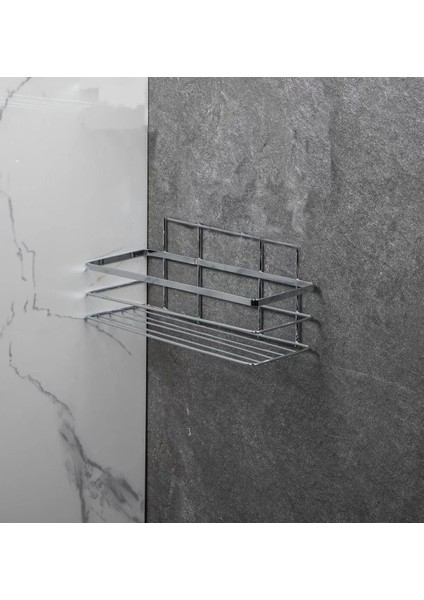 Banyo Köşe Rafı Paslanmaz Tek Katlı Krom Kaplama