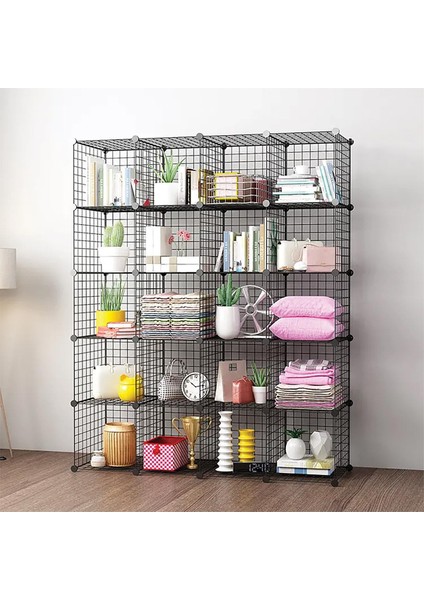 20'li Tel Küp Çok Amaçlı Organizer Raf Siyah 33CM