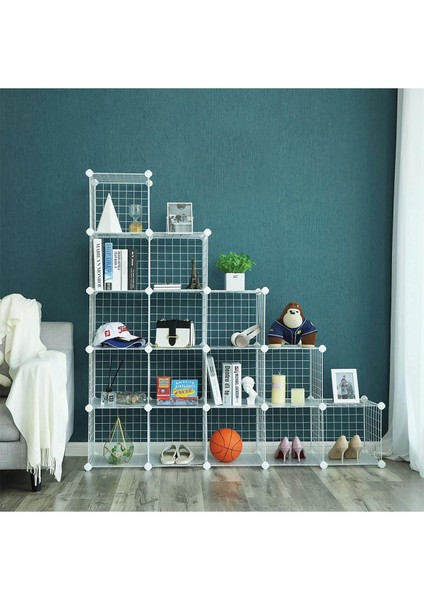 16'lı Tel Küp Çok Amaçlı Organizer Raf Beyaz 33CM fırsatları