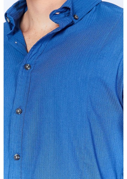 Likralı Esnek Dar Kesim Pensli Uzun Kol Gömlek | Indigo MES133008-01 fırsatları