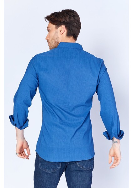 Likralı Esnek Dar Kesim Pensli Uzun Kol Gömlek | Indigo MES133008-01 indirimleri