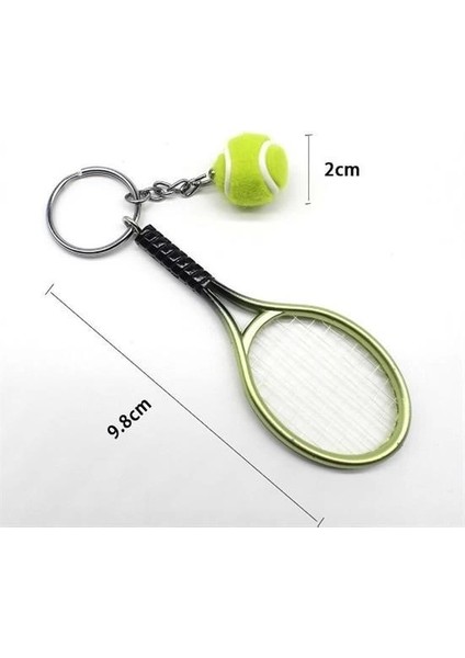 Gerçekçi Tenis Raketi Tasarımlı Şık Anahtarlık Kolye Çanta Süsü Tennis Keychain