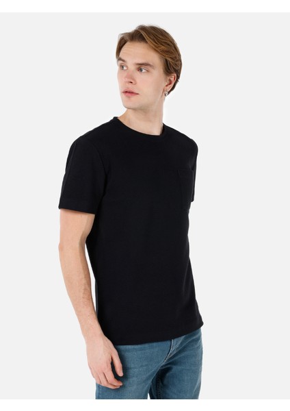 Regular Fit Yuvarlak Yaka Erkek Siyah Kısa Kol Tişört Cl1067785