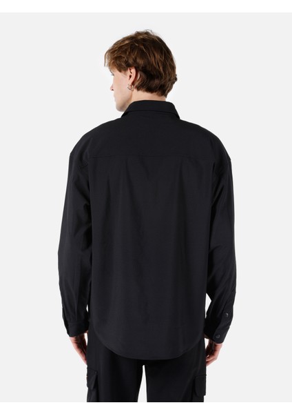 Comfort Fit Shirt Neck Düz Erkek Siyah Uzun Kol Gömlek Cl1068193 fiyatları