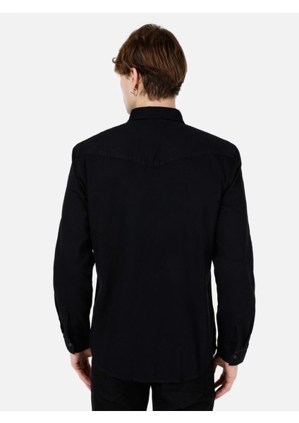 Regular Fit Klasik Yaka Erkek Mavi Uzun Kol Gömlek Cl1068600