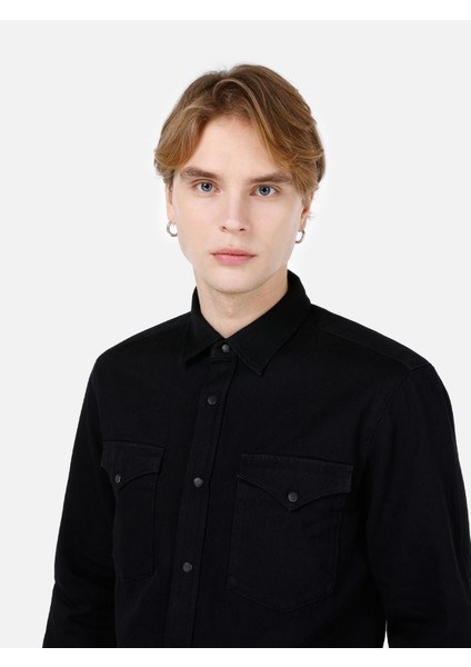 Regular Fit Klasik Yaka Erkek Mavi Uzun Kol Gömlek Cl1068600