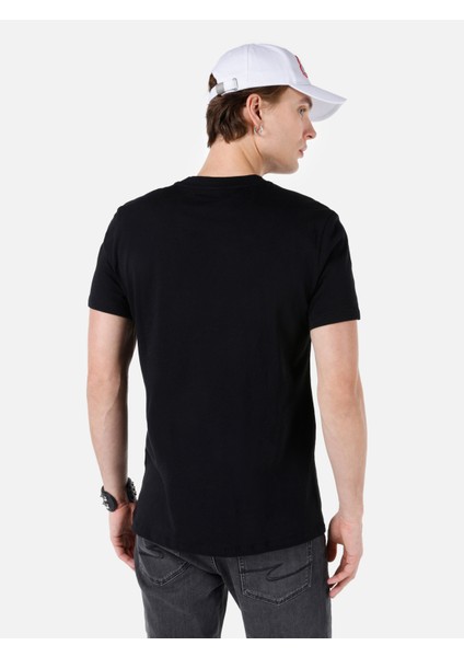 Regular Fit Yuvarlak Yaka Erkek Siyah Kısa Kol Tişört Cl1068204