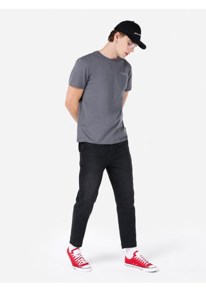 Regular Fit Yuvarlak Yaka Erkek Gri Kısa Kol Tişört Cl1068142 modelleri
