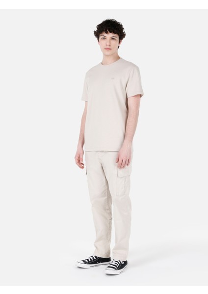 Regular Fit Yuvarlak Yaka Erkek Bej Kısa Kol Tişört Cl1067840 modelleri