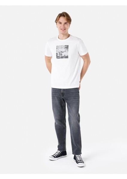 Regular Fit Yuvarlak Yaka Erkek Beyaz Kısa Kol Tişört Cl1067981 modelleri