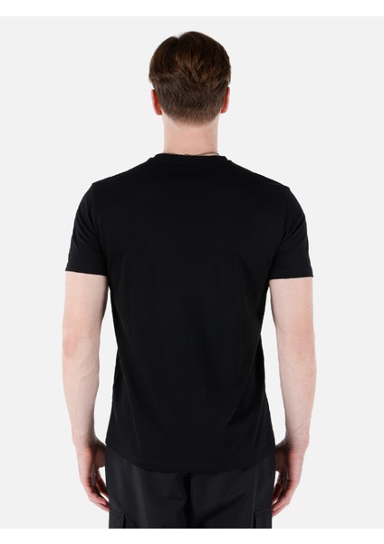 Regular Fit Yuvarlak Yaka Erkek Siyah Kısa Kol Tişört Cl1067636