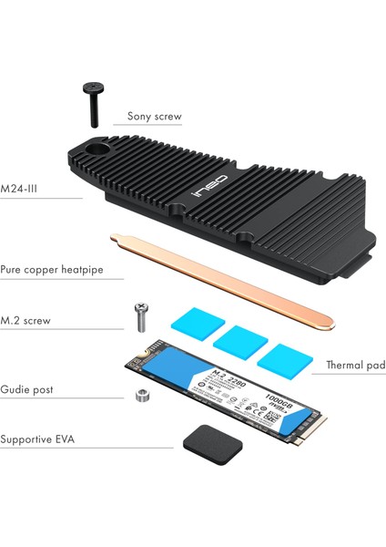 Ineo Ps5 Fat Model SSD Soğutucu Heatsink Kit M24-III